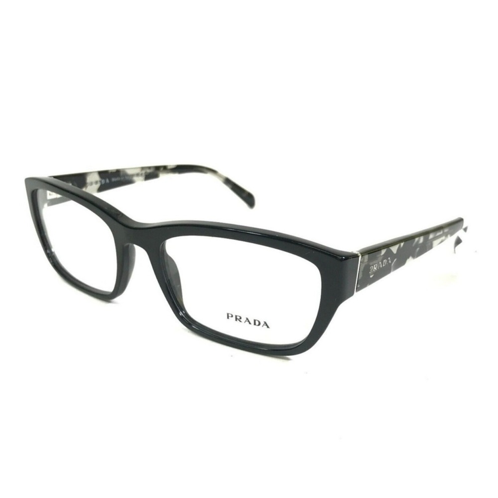 Prada Eyeglasses Black Tortoise Rectangular NEW